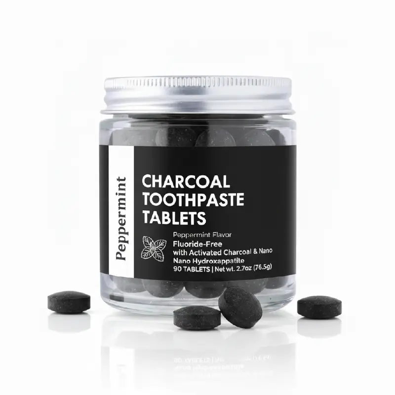 Charcoal toothpaste tablet